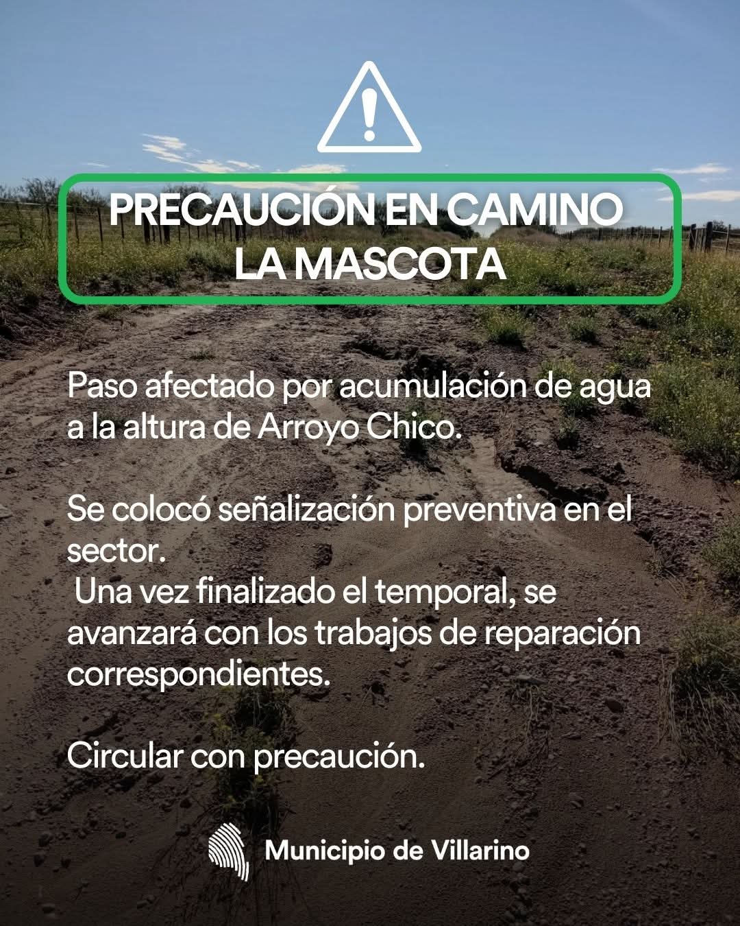 VILLARINO PRECAUCIÓN EN CAMINOS RURALES